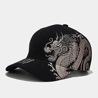 New Trending 2025 Dragon Pattern Baseball Hat for Men and Women, Versatile National Tide Cap, Skateboarding, Cool