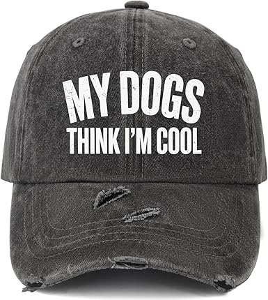 My Dog Thinks Im Cool Hat for Womens Trendy Washed Distressed Baseball Caps Cool Cap for Women