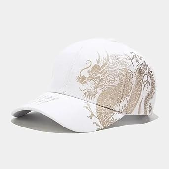 New Trending 2025 Dragon Pattern Baseball Hat for Men and Women, Versatile National Tide Cap, Skateboarding, Cool